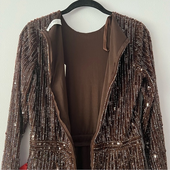 NWT Mac Duggal 93625 Long Sleeve Sequin Mini Dress - Picture 8 of 17